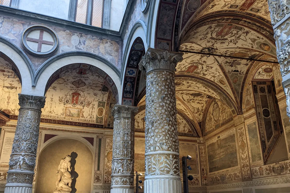 The frescoed courtyard of Palazzo Vecchio