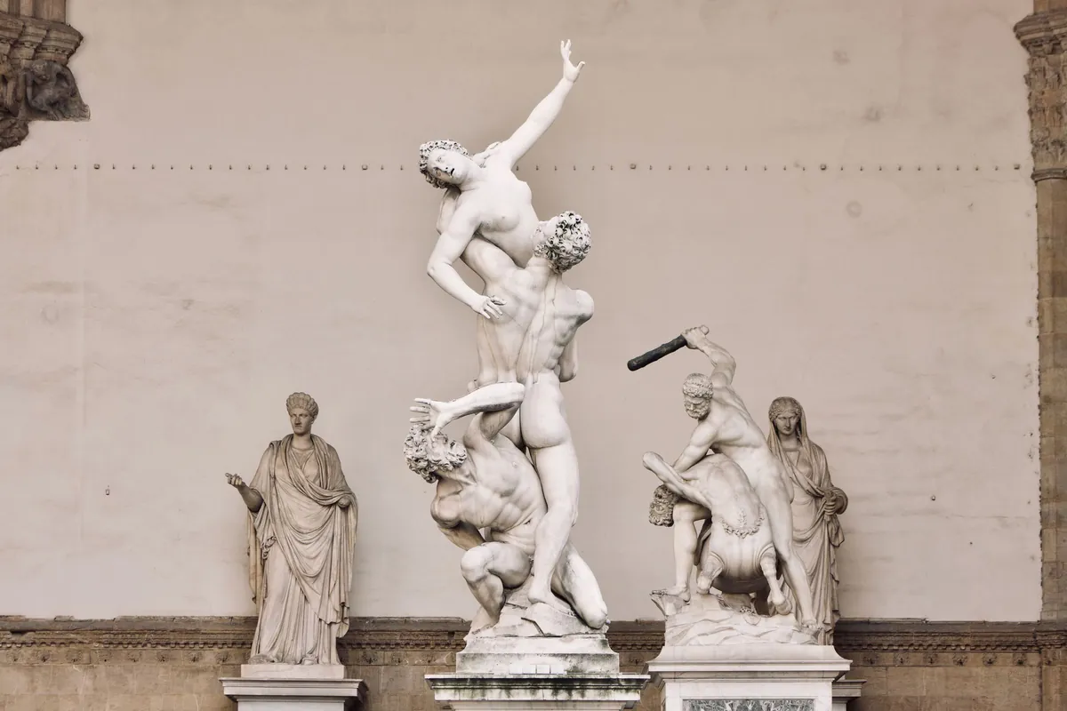 Giambologna's Rape of the Sabine Women in the free Loggia dei Lanzi